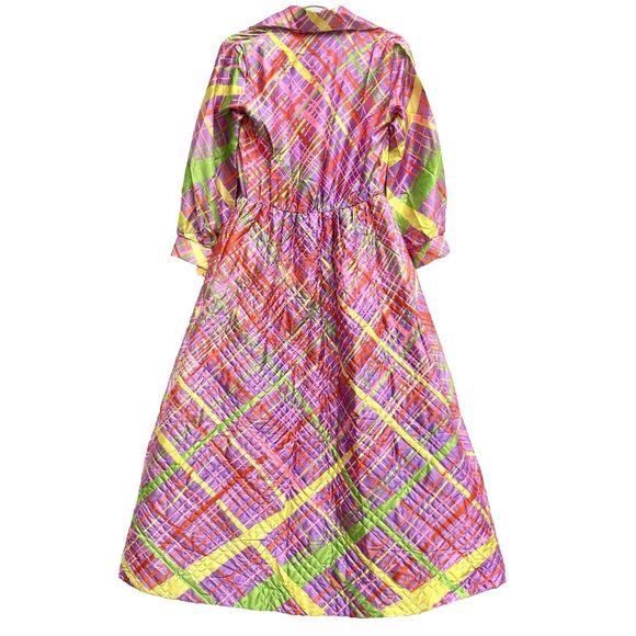 VTG VAN RAALTE 60s TO 70S Quilted‎ House Coat Robe Dressing Gown Sz 8 - Picture 2 of 11